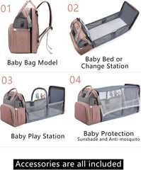 Kaka Essentials™ - 3-in-1 Diaper Bag Backpack with Portable Changing Station